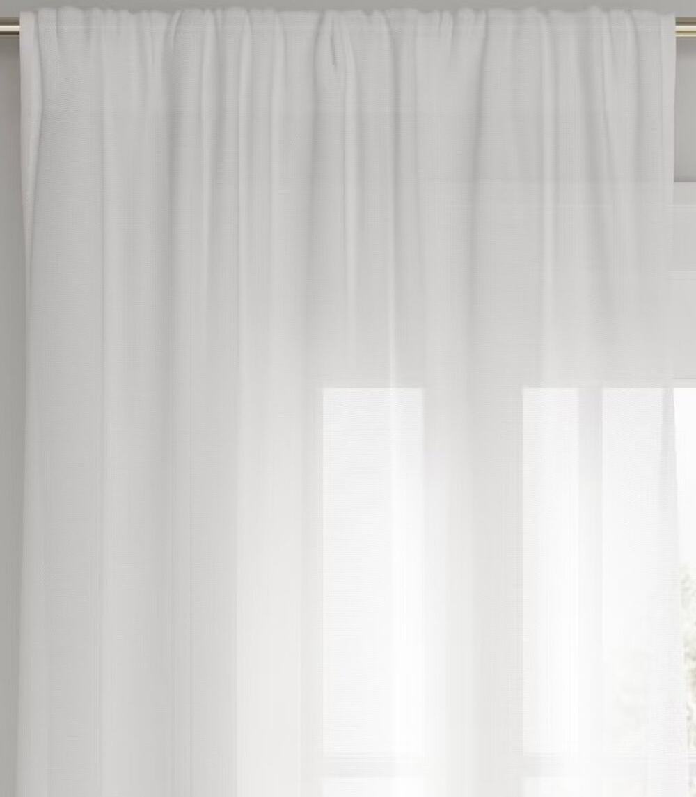 Threshold 54"x95" Light Filtering Farrah Window Curtain Panel White